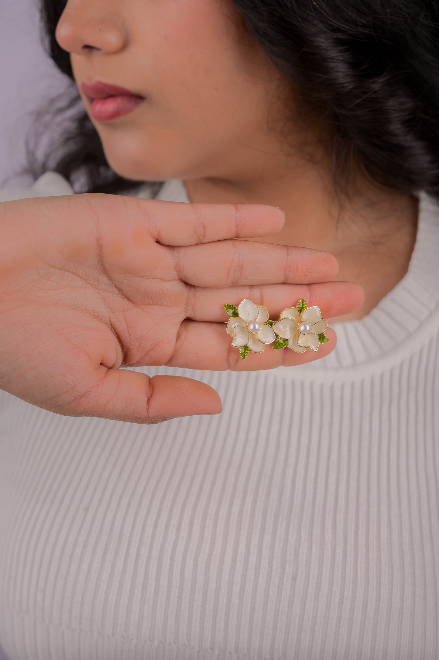 Blooming Pearl Petal Earrings