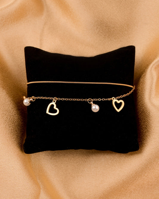 Heartstrings & Pearls Bracelet