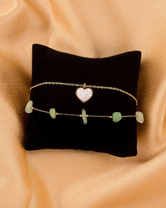 Emerald Heart Link Bracelet